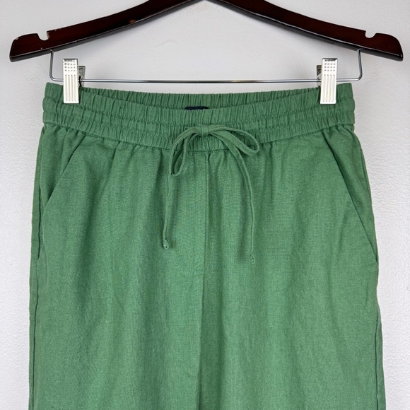 J. Crew Linen Cotton Blend Drawstring Pants Green Size 0 NWOT - Picture 2 of 6